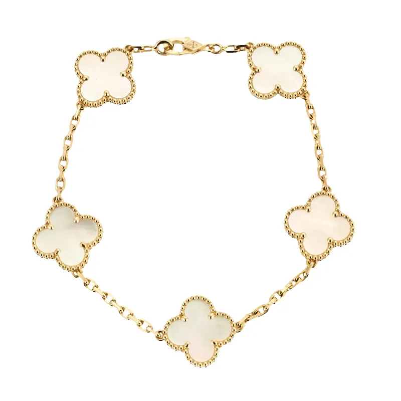 VAN CLEEF & ARPELS - Alhambra - Bracelet nacre et or jaune sold by 58 Facettes