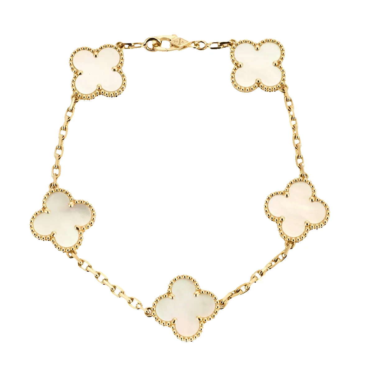 VAN CLEEF & ARPELS - Alhambra - Bracelet nacre et or jaune sold by 58 Facettes