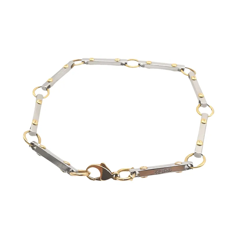 Bracelet en or jaune et acier sold by 58 Facettes