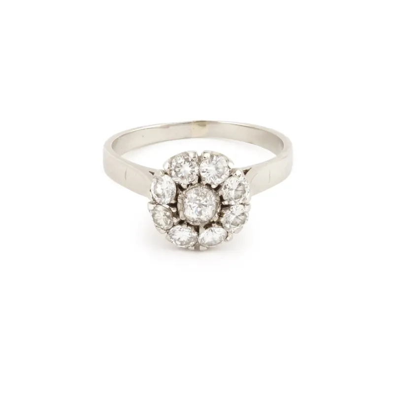 Bague Marguerite Diamants Or Gris 18 Carats sold by 58 Facettes