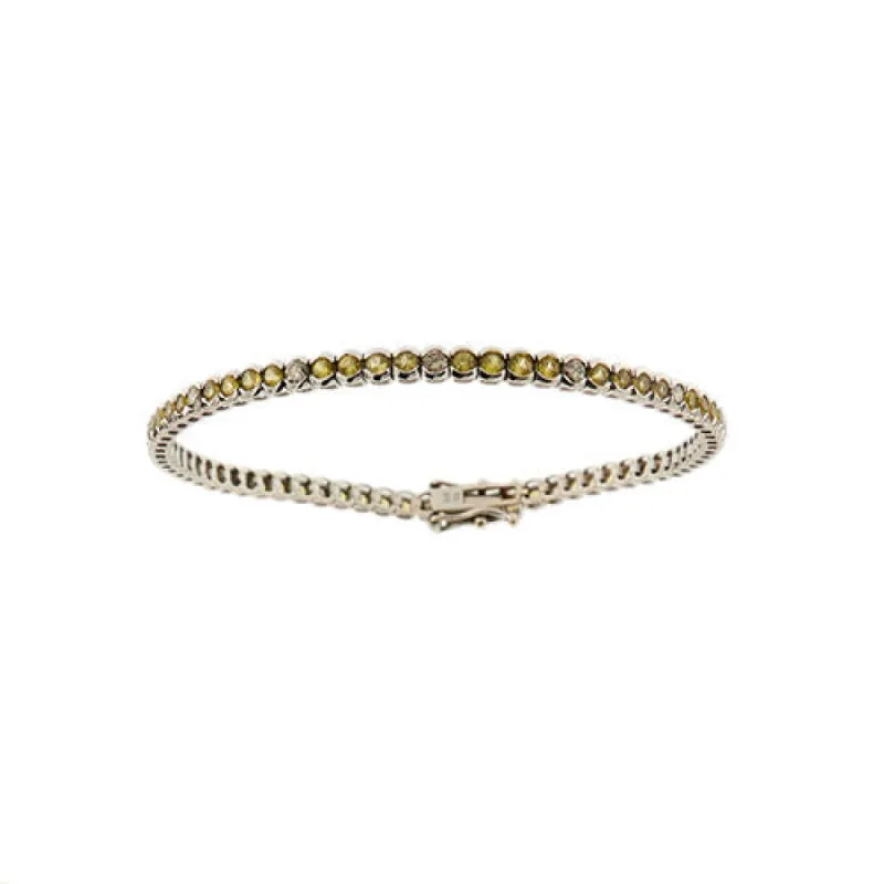 Bracelet tennis en quartz citrine et diamant sold by 58 Facettes