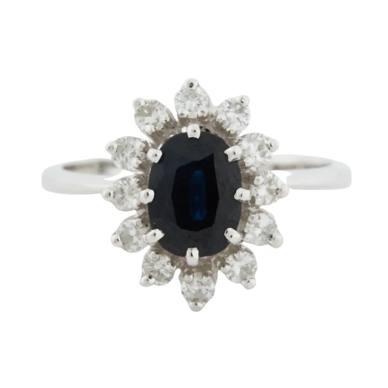 Bague Or blanc Diamants Saphir sold by 58 Facettes