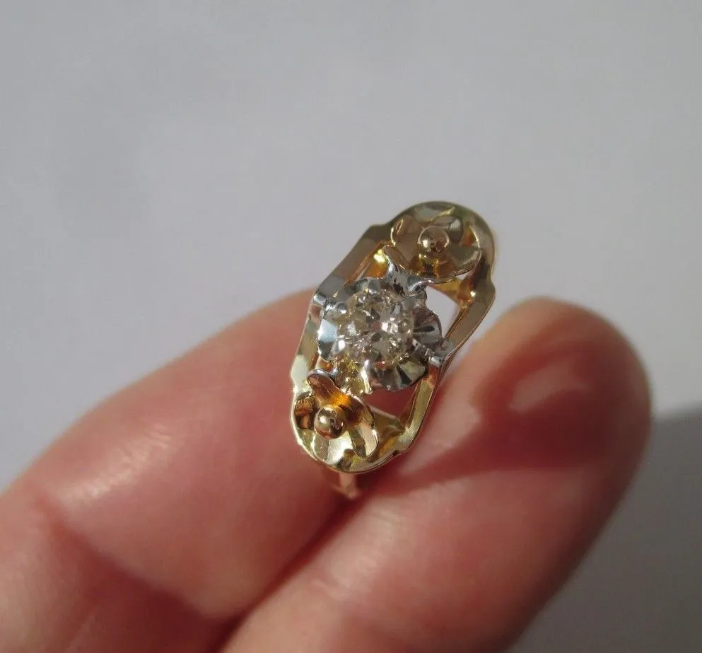 Bague Art déco en or bicolore 18 carats et diamant sold by 58 Facettes product image thumbnail 3