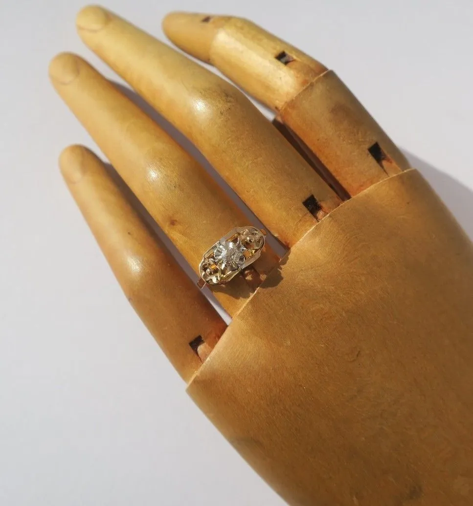 Bague Art déco en or bicolore 18 carats et diamant sold by 58 Facettes product image thumbnail 4