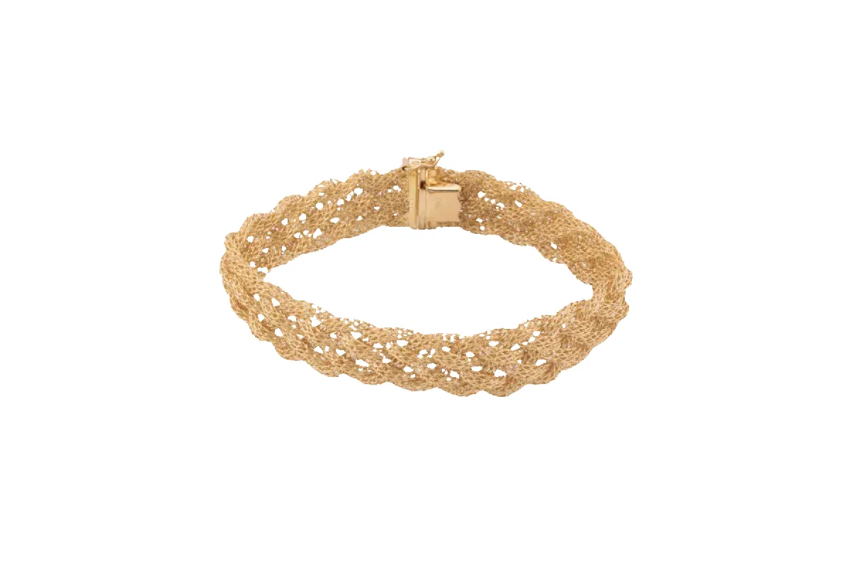 Bracelet tissé en or jaune sold by 58 Facettes