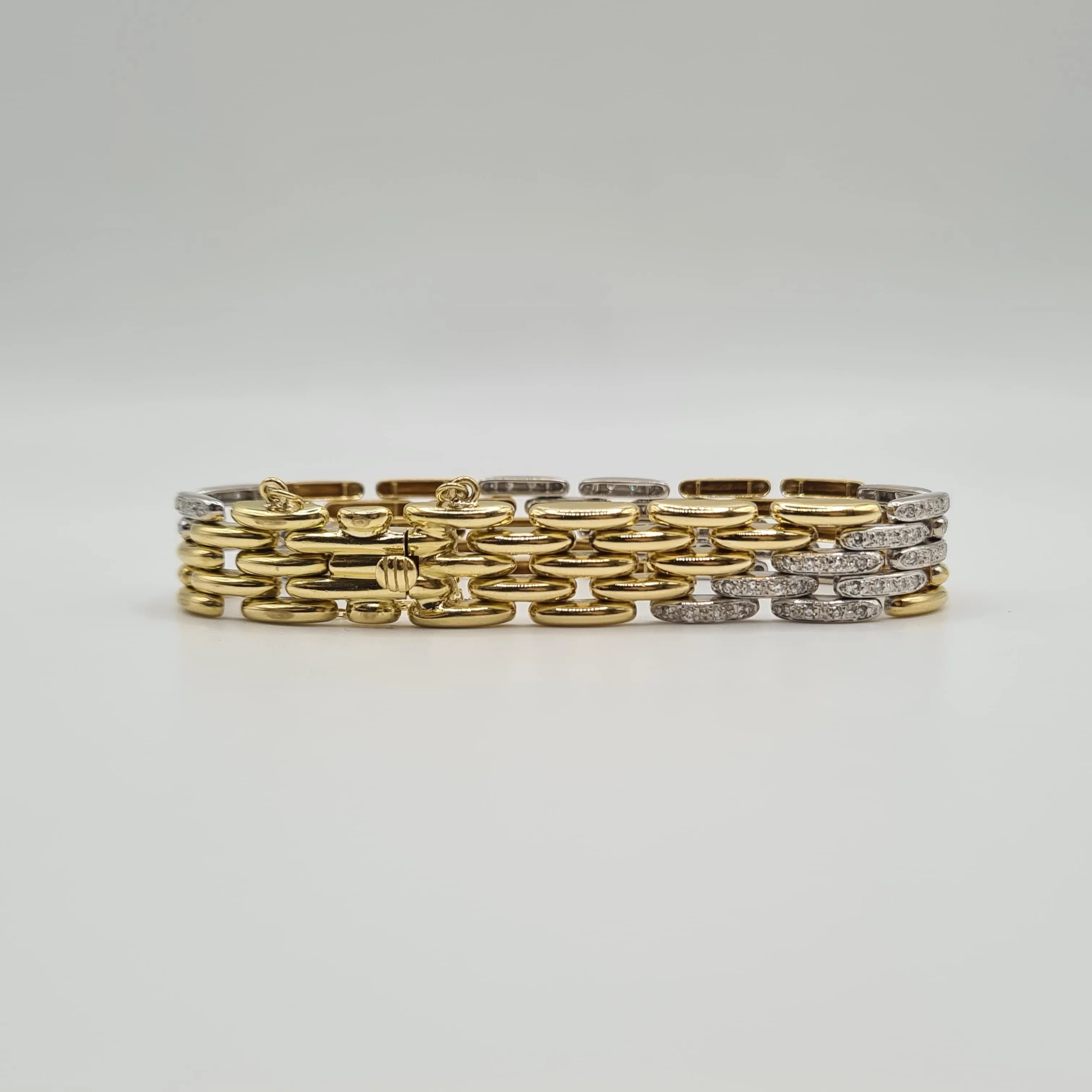 Bracelet or blanc et jaune 18 carats serti de diamants sold by 58 Facettes product image thumbnail 4