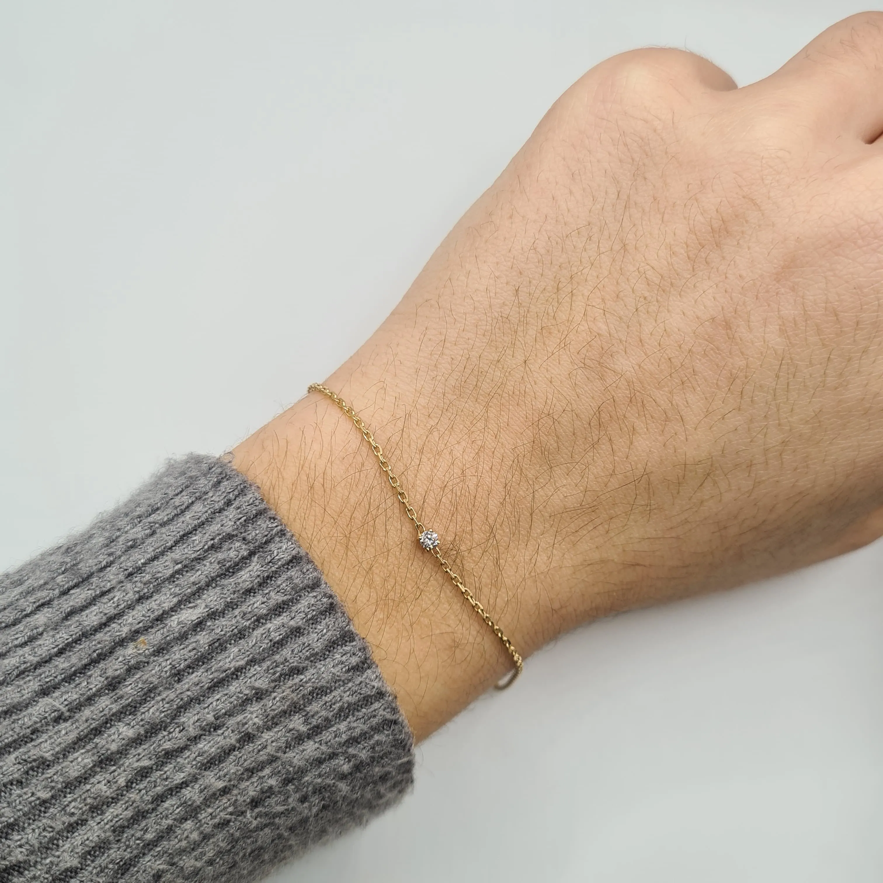 Bracelet or jaune serti d'un diamant sold by 58 Facettes product image thumbnail 3