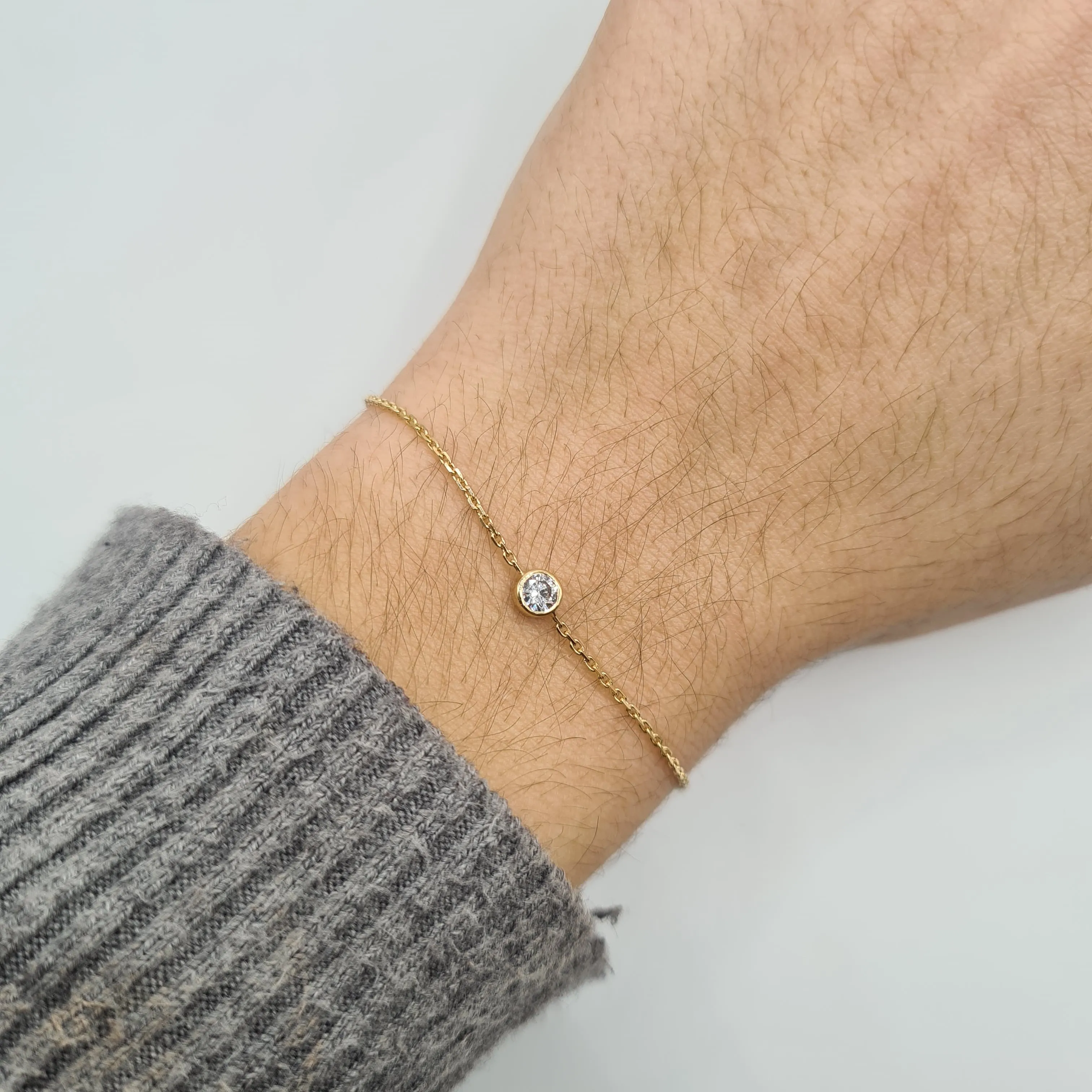 Bracelet or jaune serti d'un diamant sold by 58 Facettes product image thumbnail 3