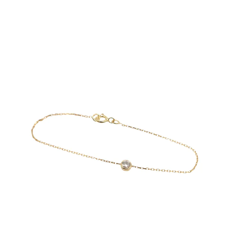 Bracelet or jaune serti d'un diamant sold by 58 Facettes
