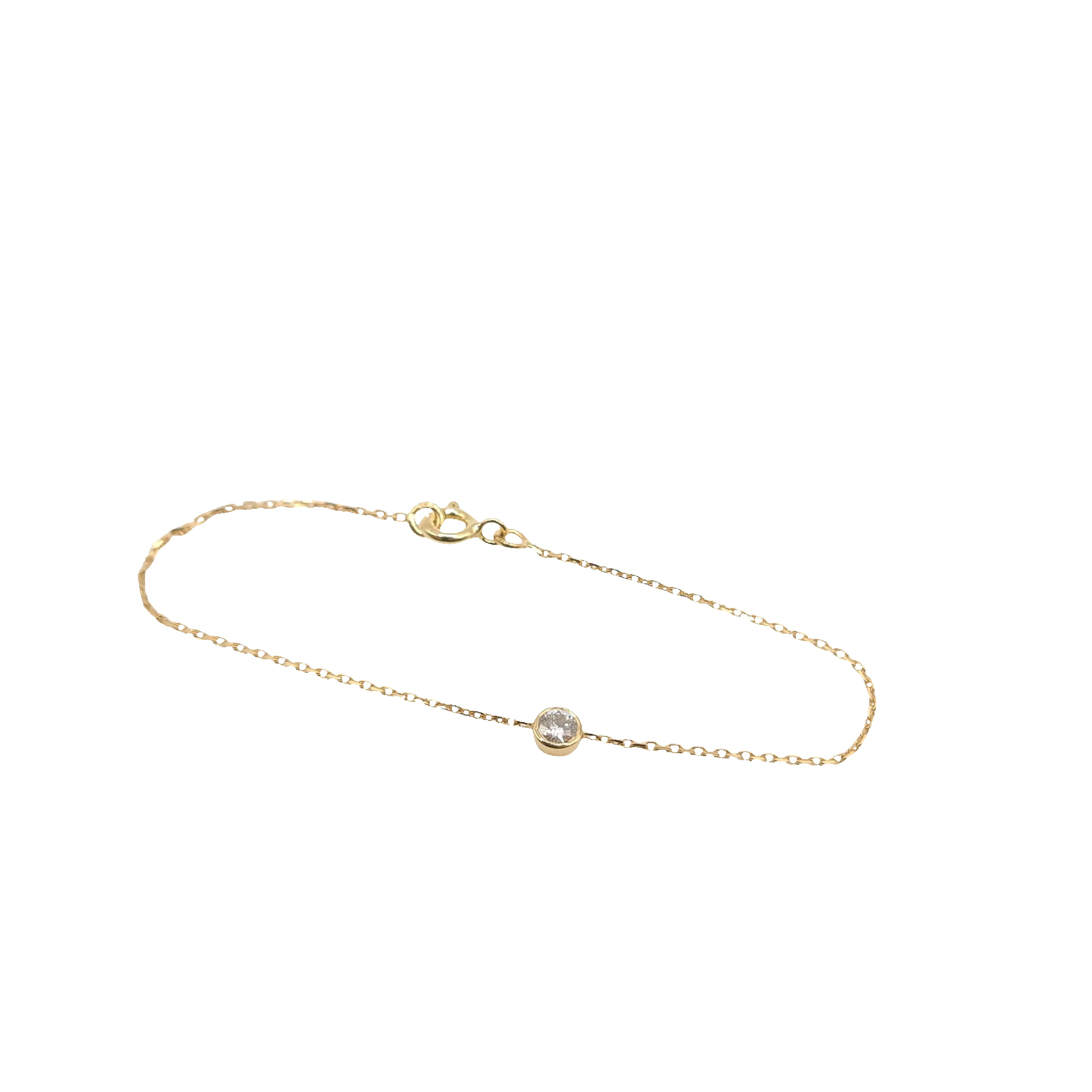 Bracelet or jaune serti d'un diamant sold by 58 Facettes