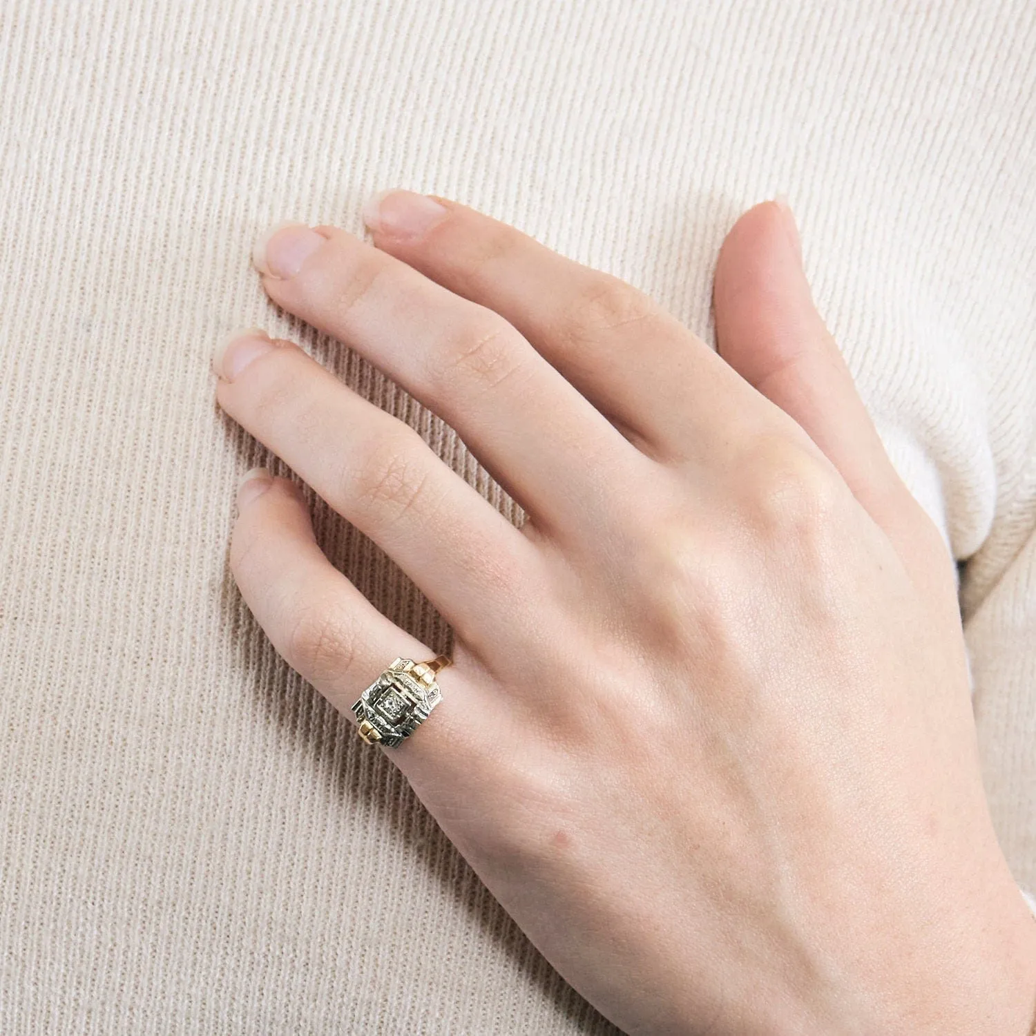 Bague Tank Diamant 2 Ors sold by 58 Facettes product image thumbnail 2