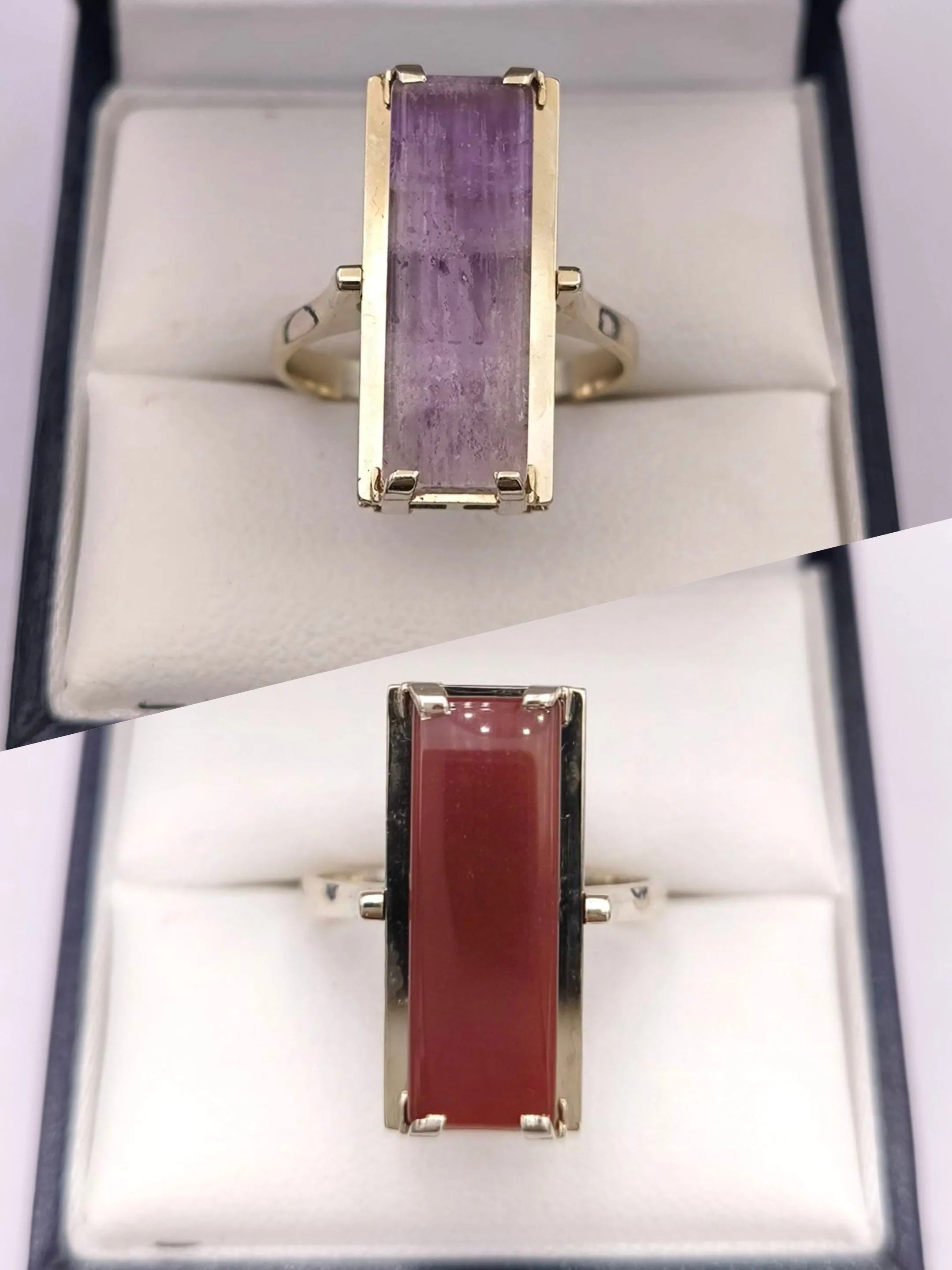 Bague reversible vintage or améthyste agate sold by 58 Facettes product image thumbnail 2