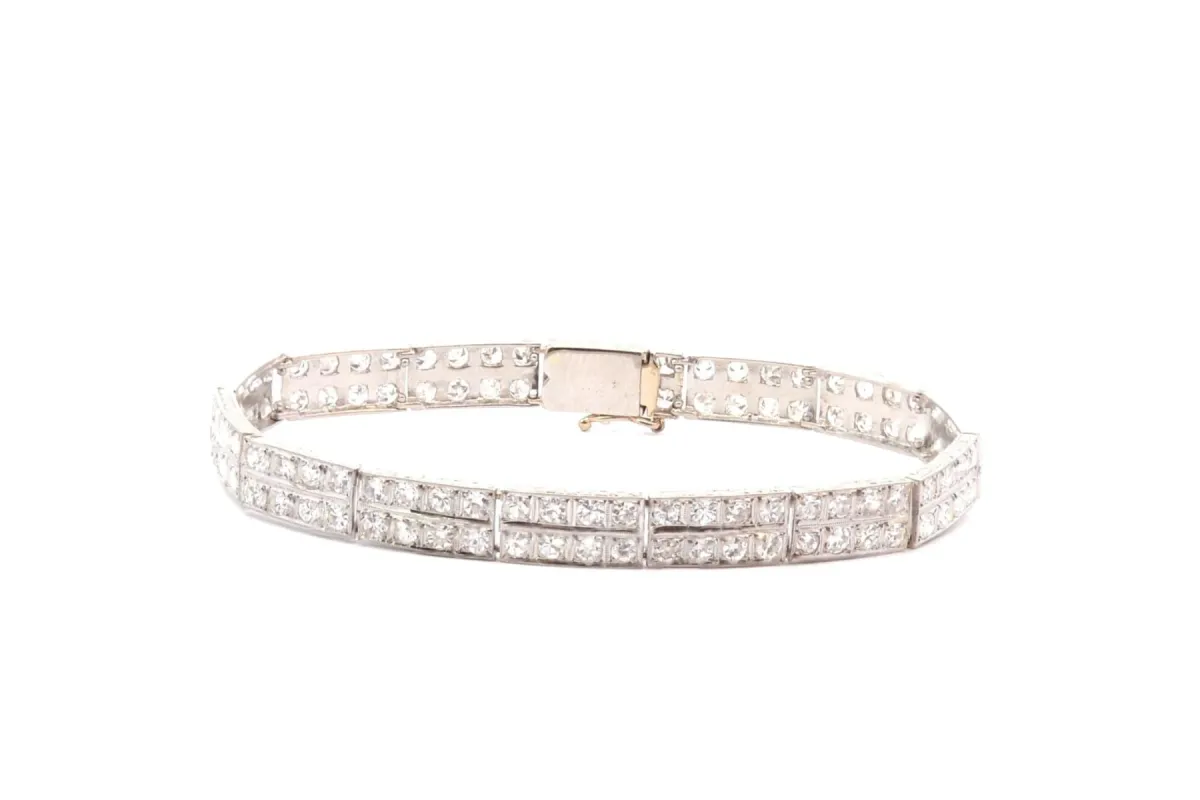 Bracelet art déco diamants en platine sold by 58 Facettes