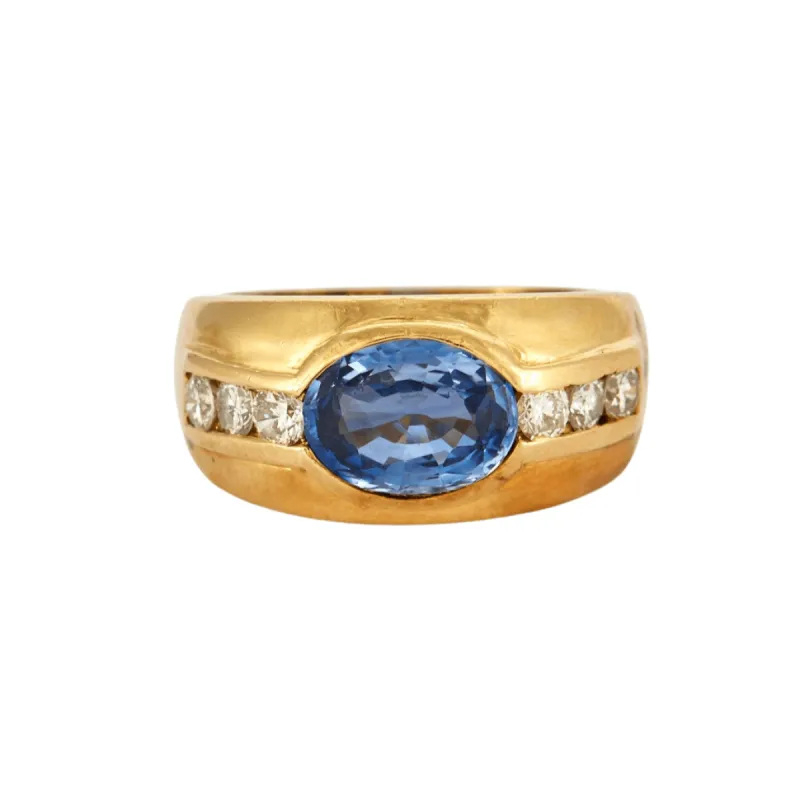 Bague Jonc Saphirs Diamants sold by 58 Facettes