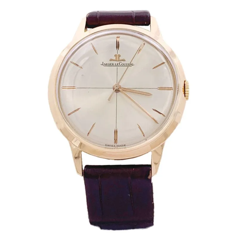 Montre Jaeger Lecoultre, or rose, bracelet cuir. sold by 58 Facettes