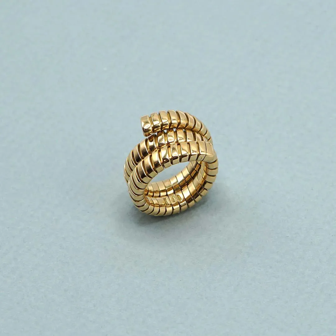 BULGARI - Tubogas yellow gold ring sold by 58 Facettes
