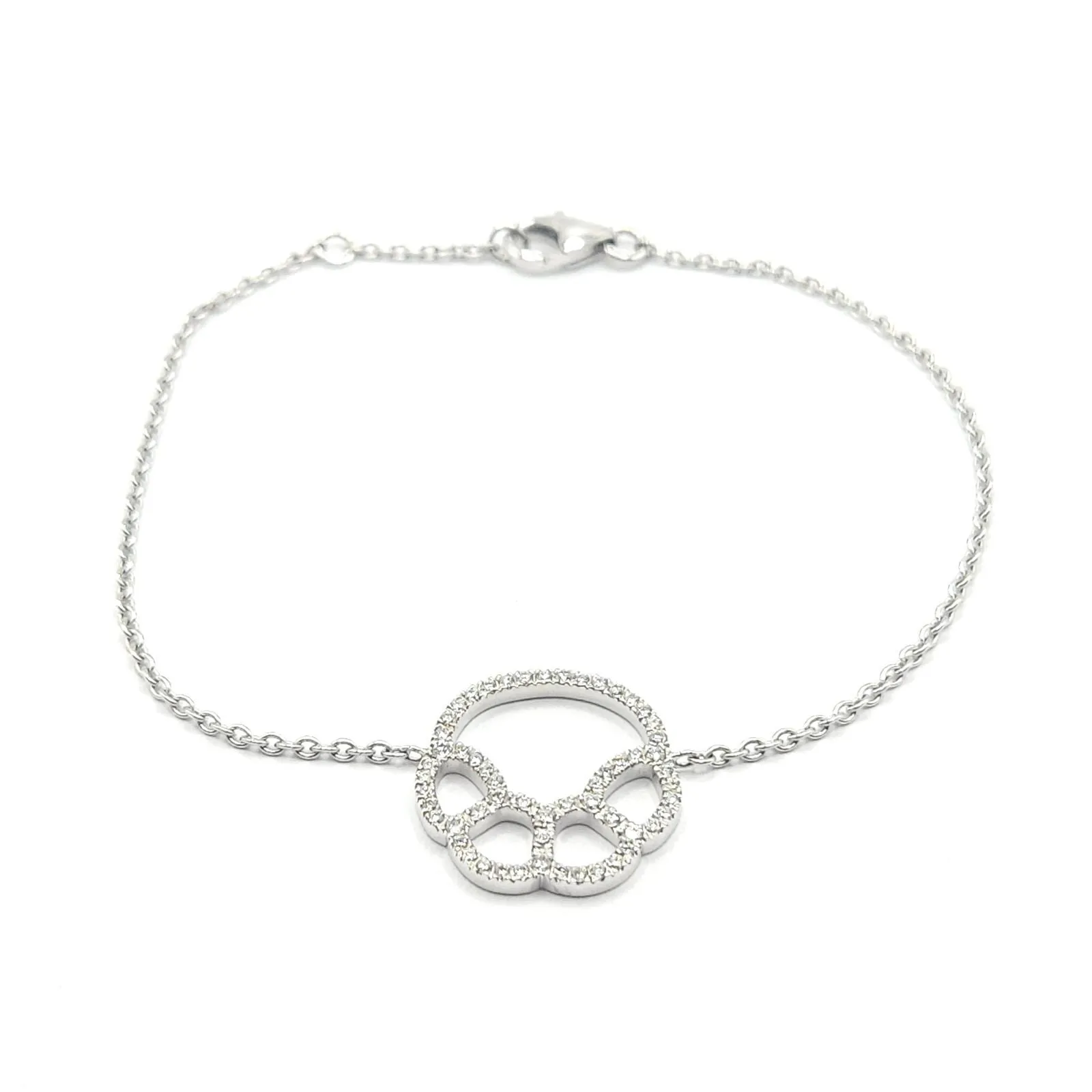 Bracelet patte or blanc serti de diamants sold by 58 Facettes product image thumbnail 4