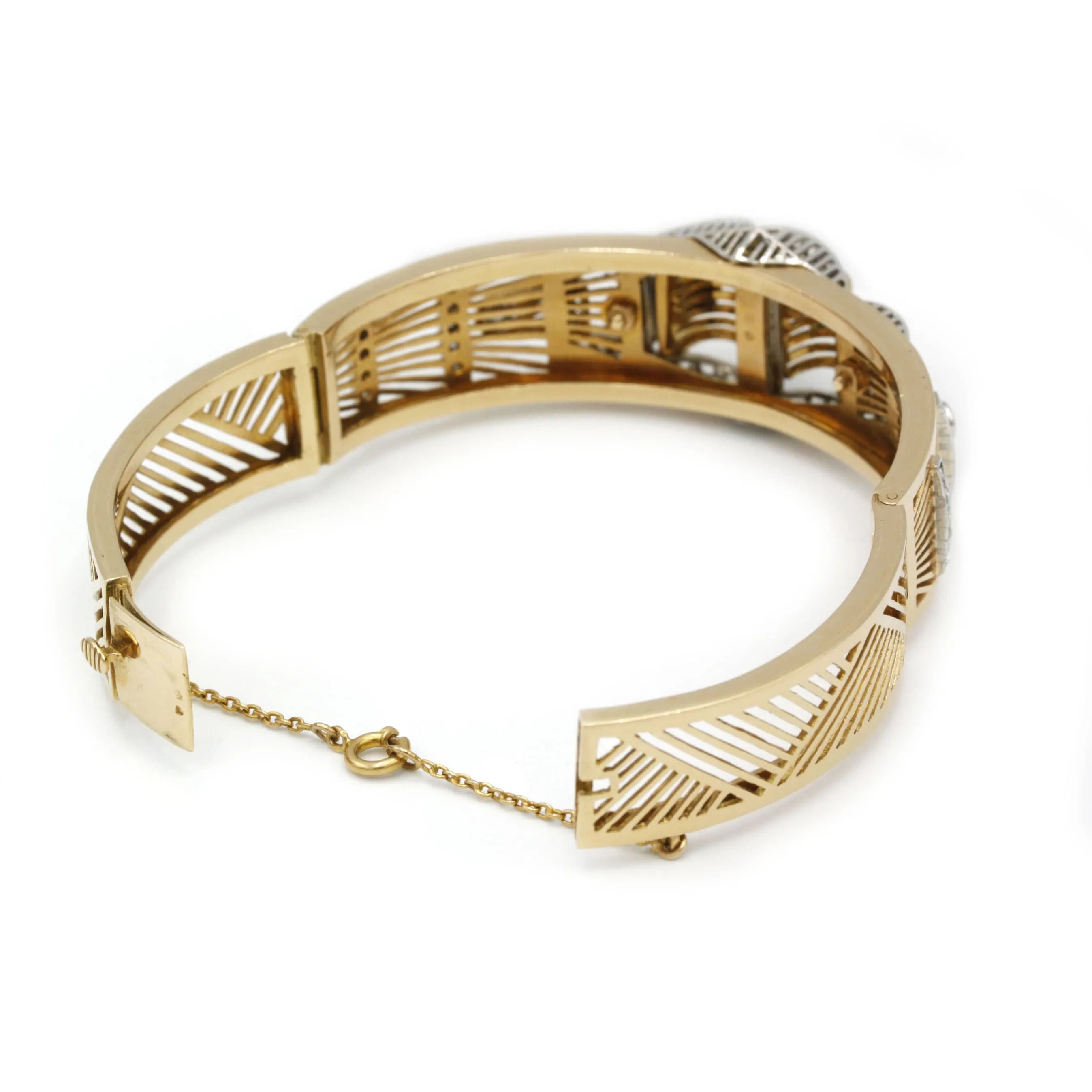 Bracelet Tank or, platine, diamants sold by 58 Facettes product image thumbnail 4