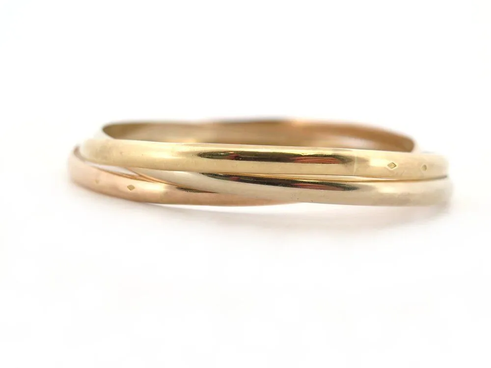 bracelet 3 anneaux en or jaune 2 tons et rose 18k 52gr trinity sold by 58 Facettes product image thumbnail 4