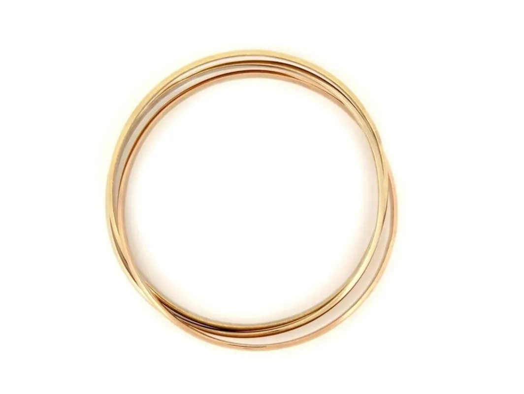 bracelet 3 anneaux en or jaune 2 tons et rose 18k 52gr trinity sold by 58 Facettes