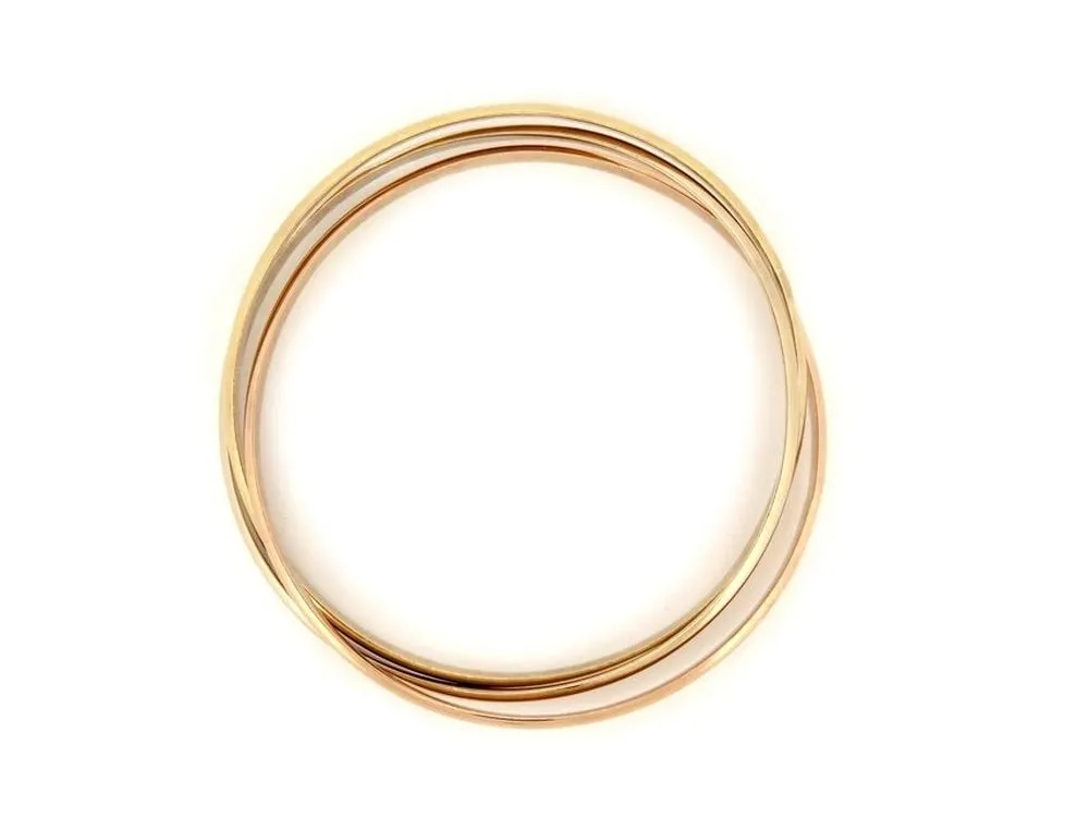bracelet 3 anneaux en or jaune 2 tons et rose 18k 52gr trinity sold by 58 Facettes