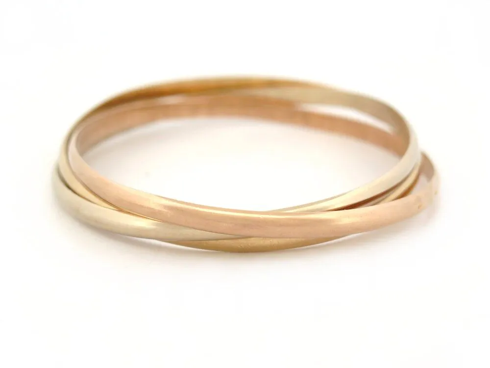 bracelet 3 anneaux en or jaune 2 tons et rose 18k 52gr trinity sold by 58 Facettes product image thumbnail 2