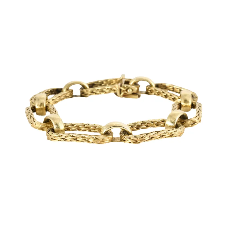 Bracelet maillons mats et polis or jaune sold by 58 Facettes