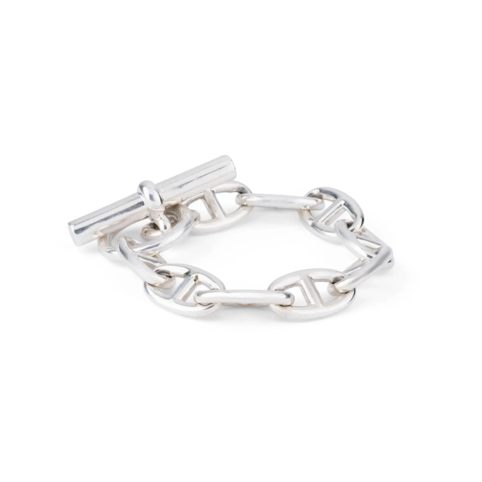 Bracelet en argent de la maison Hermès modèle iconique chaine d'ancre. sold by 58 Facettes product image thumbnail 5