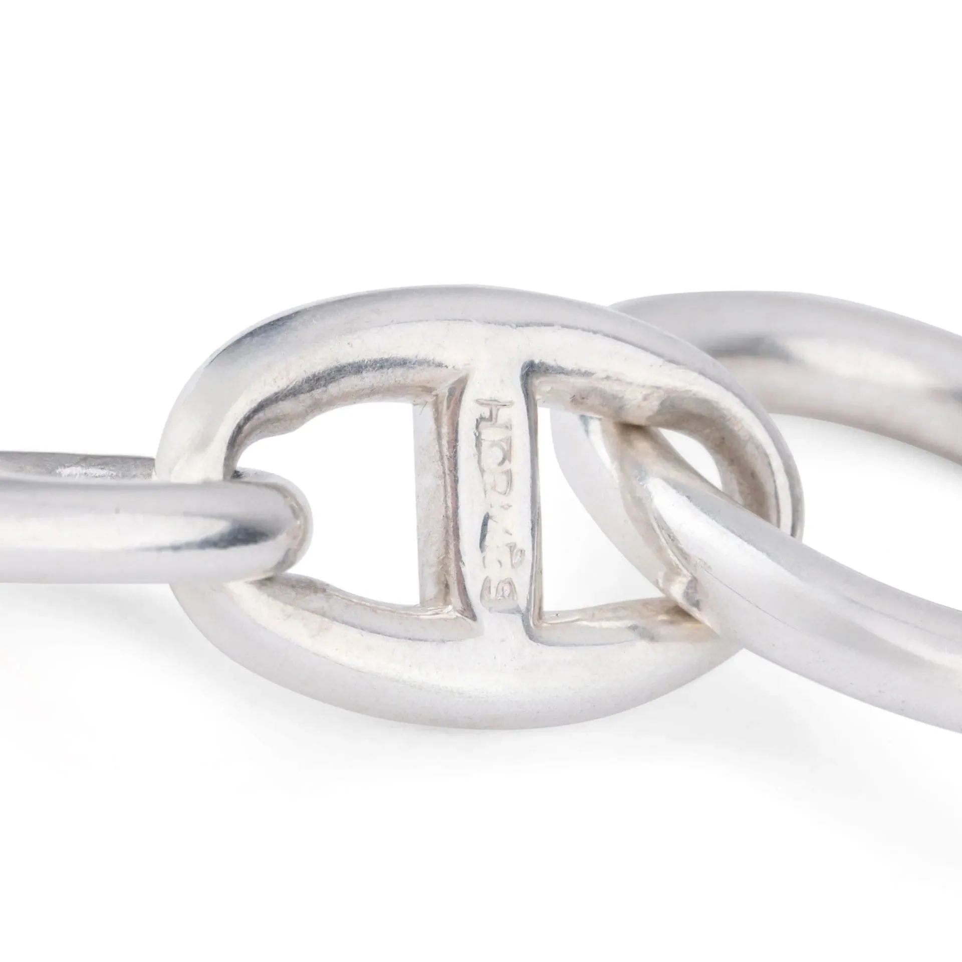 Bracelet en argent de la maison Hermès modèle iconique chaine d'ancre. sold by 58 Facettes product image thumbnail 3