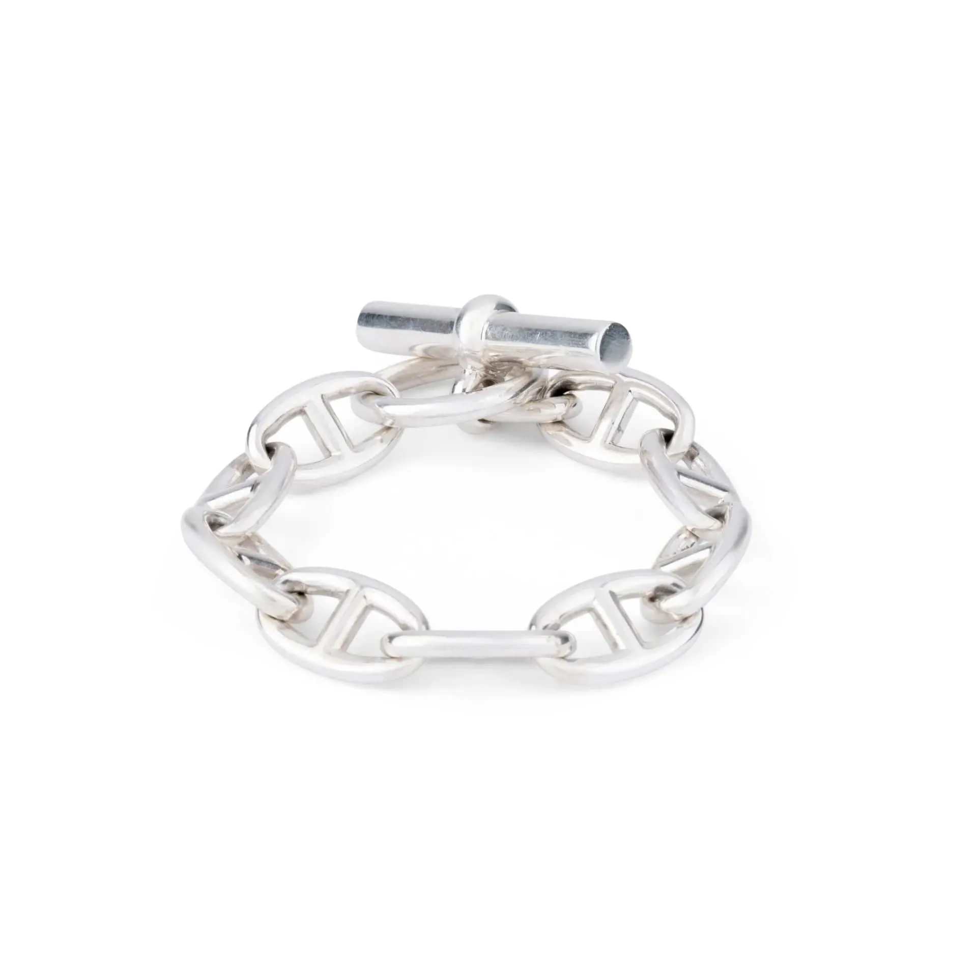 Bracelet en argent de la maison Hermès modèle iconique chaine d'ancre. sold by 58 Facettes product image thumbnail 4