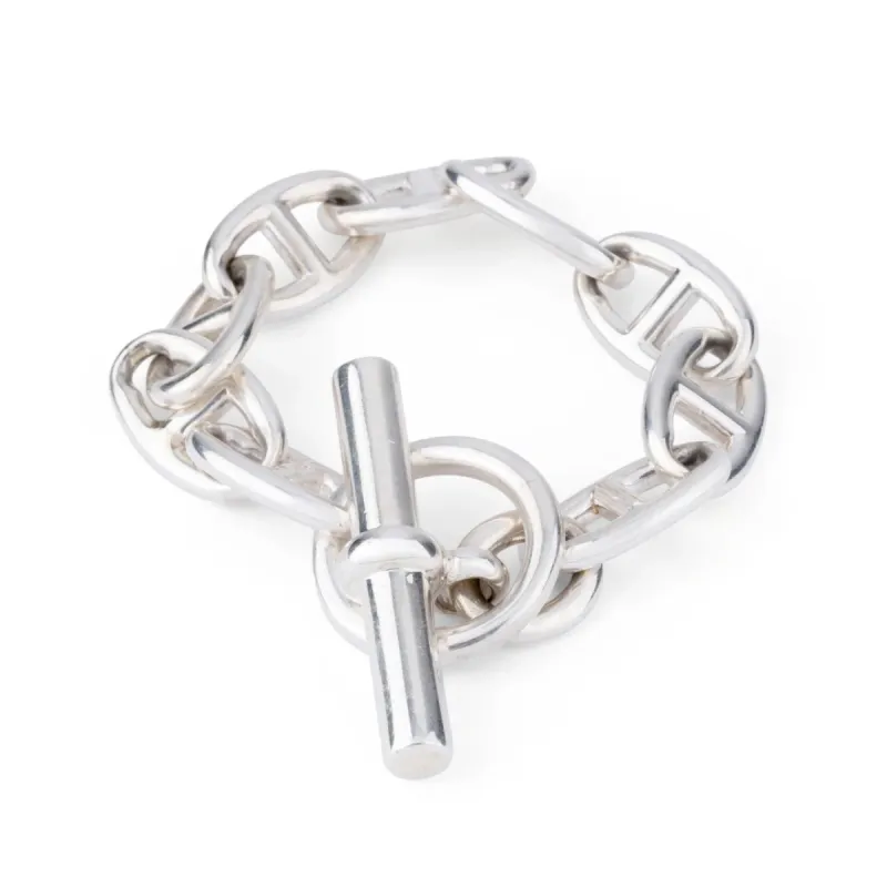 Bracelet en argent de la maison Hermès modèle iconique chaine d'ancre. sold by 58 Facettes