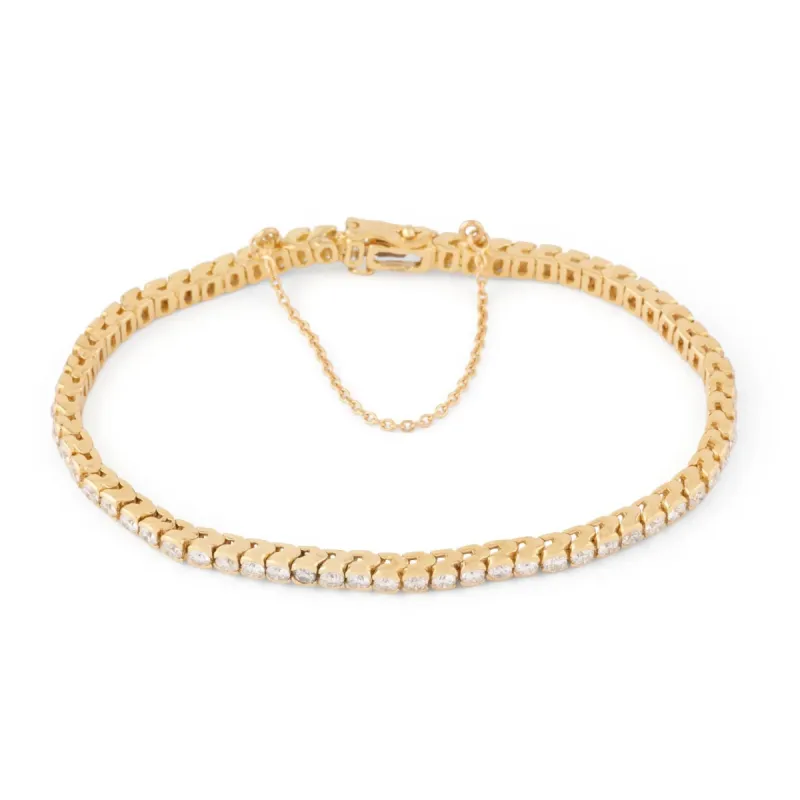 Bracelet rivière or jaune orné de diamant taille brillant sold by 58 Facettes