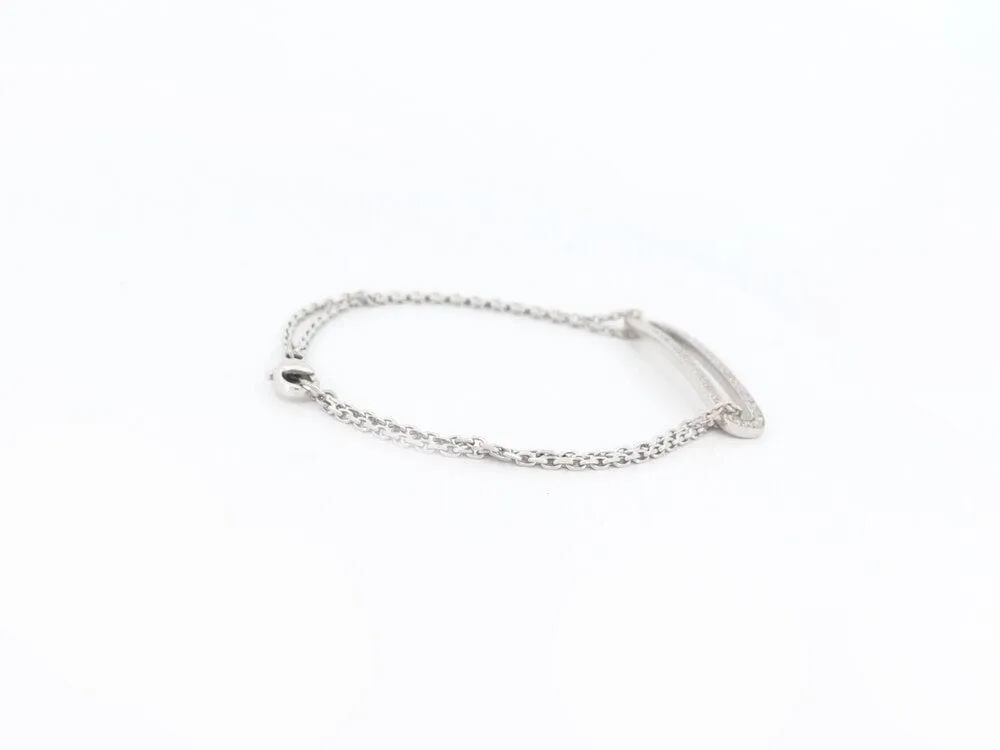 bracelet DINH VAN maillon slim 14 or blanc 18k diamants 0.48 ct sold by 58 Facettes product image thumbnail 3