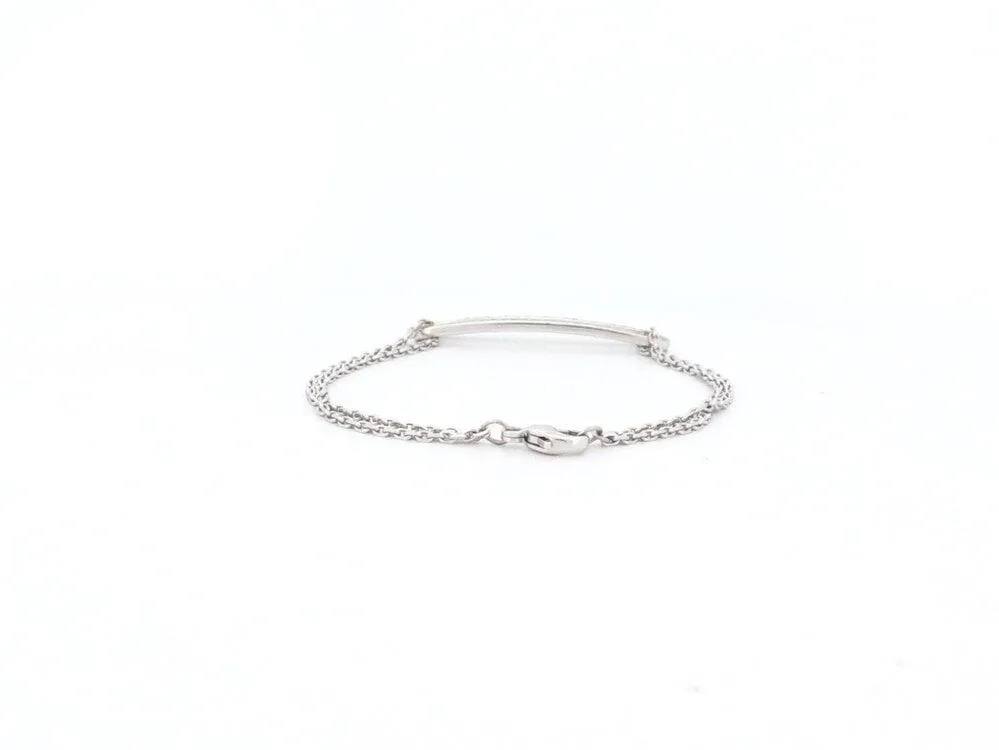 bracelet DINH VAN maillon slim 14 or blanc 18k diamants 0.48 ct sold by 58 Facettes product image thumbnail 4