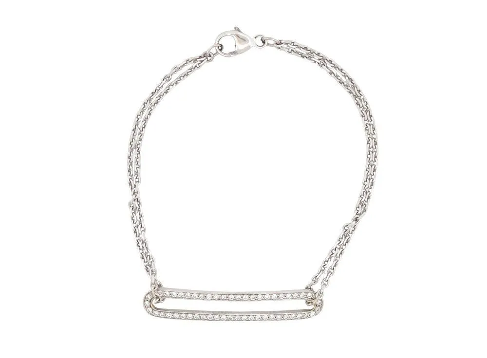 bracelet DINH VAN maillon slim 14 or blanc 18k diamants 0.48 ct sold by 58 Facettes