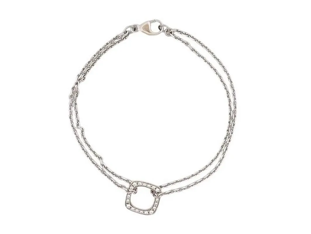 bracelet DINH VAN impression 15 or blanc 18k diamants 0.2 ct en sold by 58 Facettes