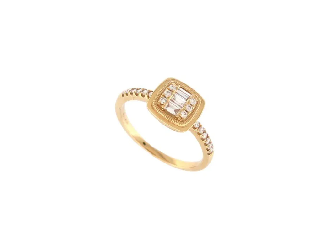 bague or jaune 18k 53 21 diamants 0.25ct  3.1 gr  en sold by 58 Facettes