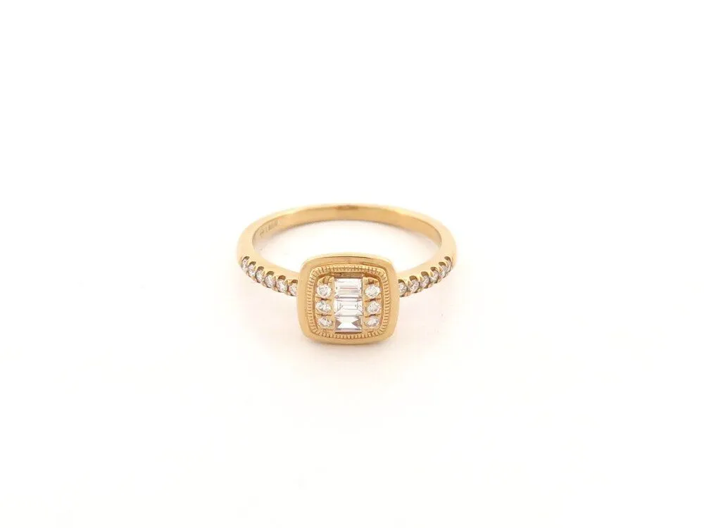 bague or jaune 18k 53 21 diamants 0.25ct 3.1 gr en sold by 58 Facettes product image thumbnail 2