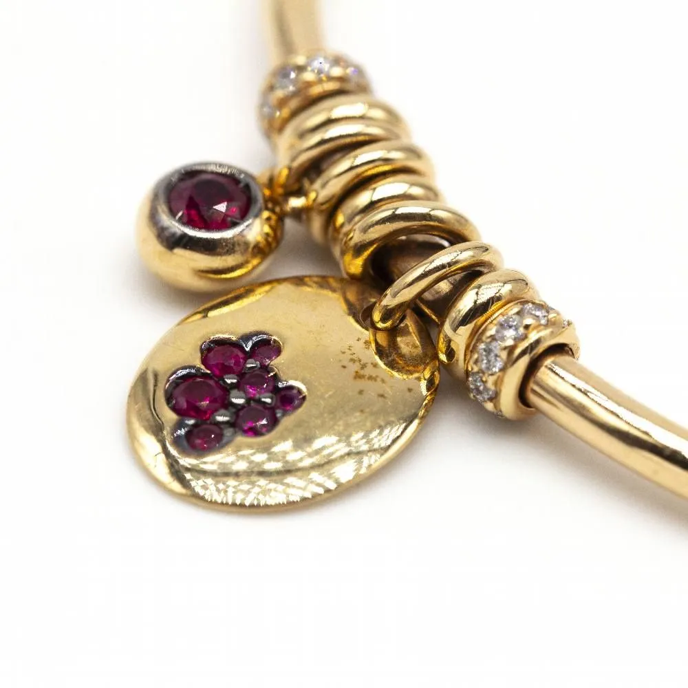 Bracelet en or jaune, diamants et rubis sold by 58 Facettes product image thumbnail 5