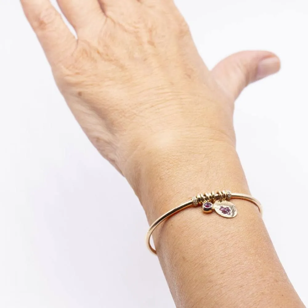 Bracelet en or jaune, diamants et rubis sold by 58 Facettes product image thumbnail 2