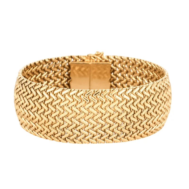 Bracelet ruban maille polonaise en or jaune sold by 58 Facettes