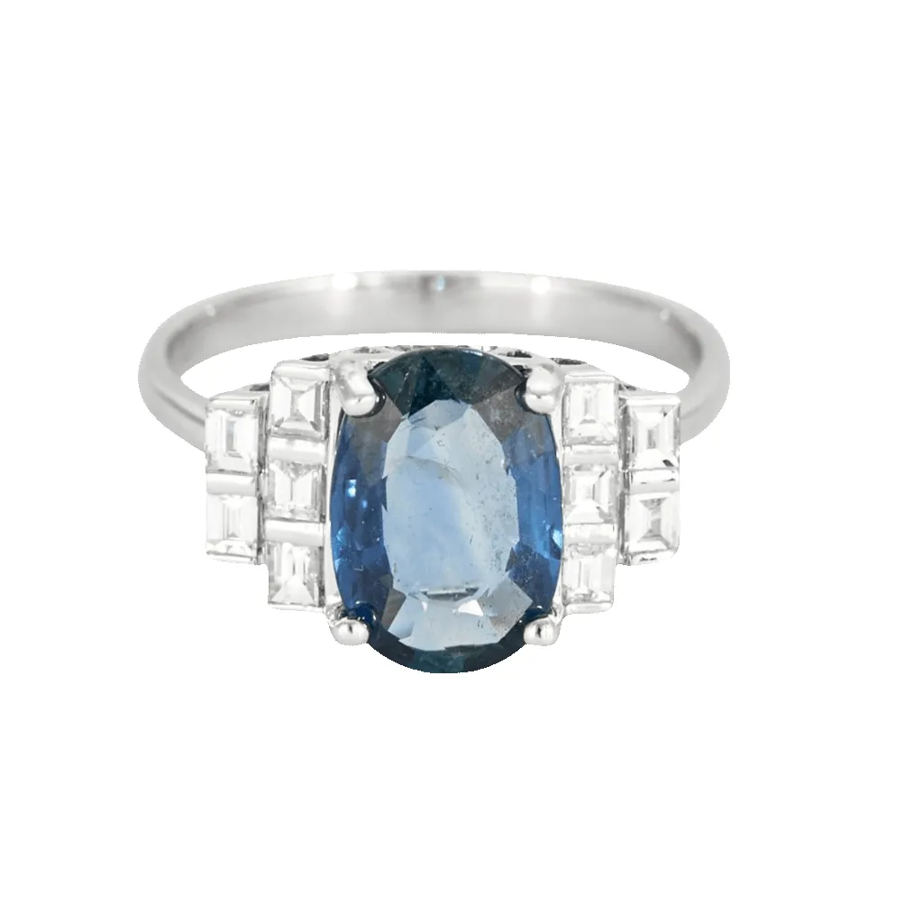 Bague or blanc, saphir et diamants sold by 58 Facettes