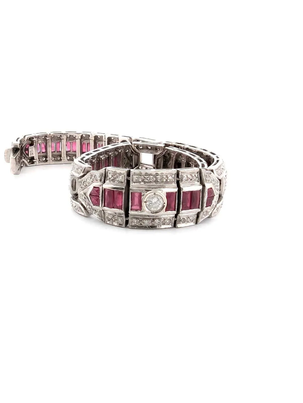 Bracelet or blanc avec rubis et diamants sold by 58 Facettes product image thumbnail 3