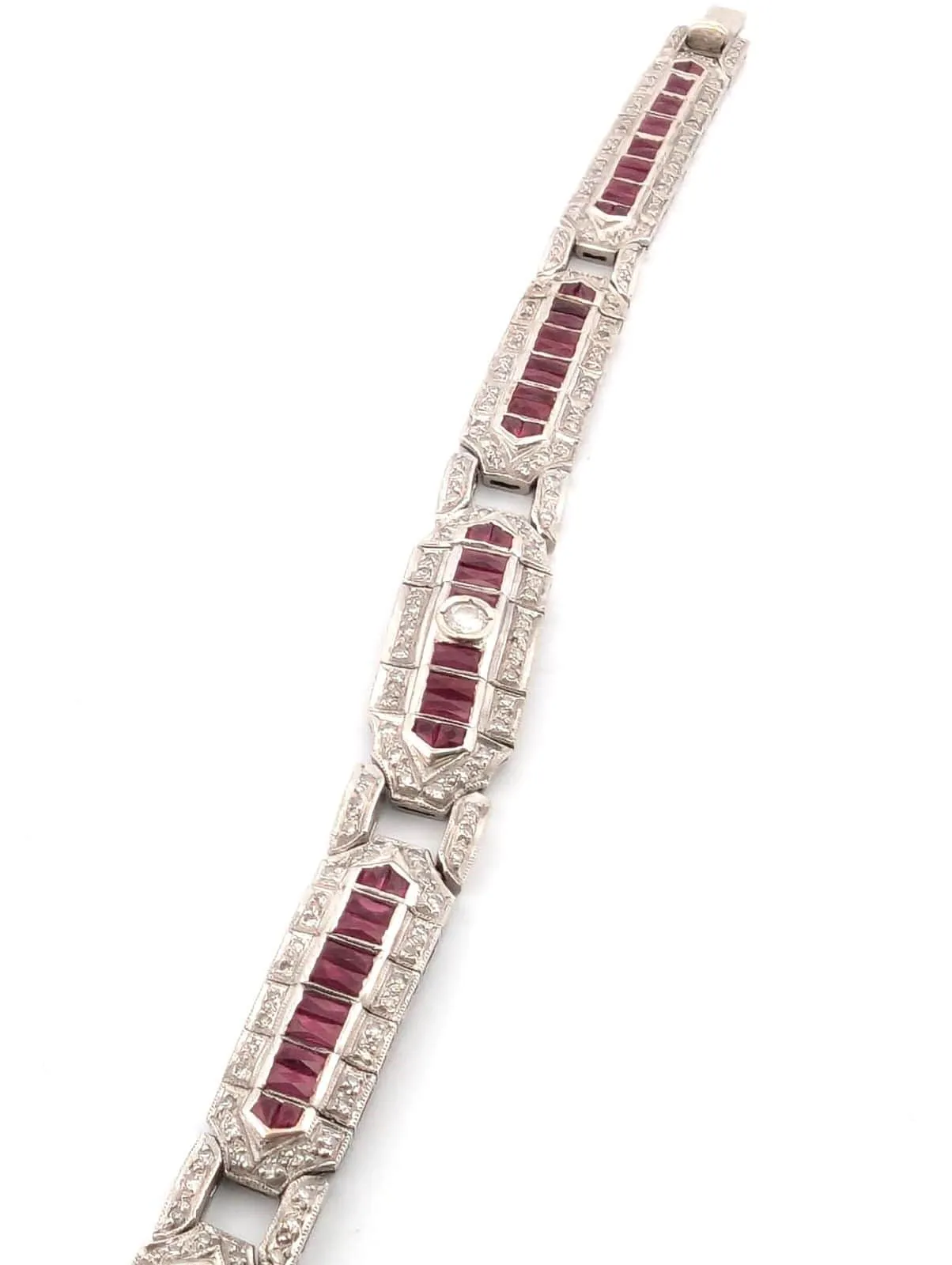 Bracelet or blanc avec rubis et diamants sold by 58 Facettes product image thumbnail 4