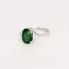 Bague or blanc, grenat tsavorite et diamants sold by 58 Facettes