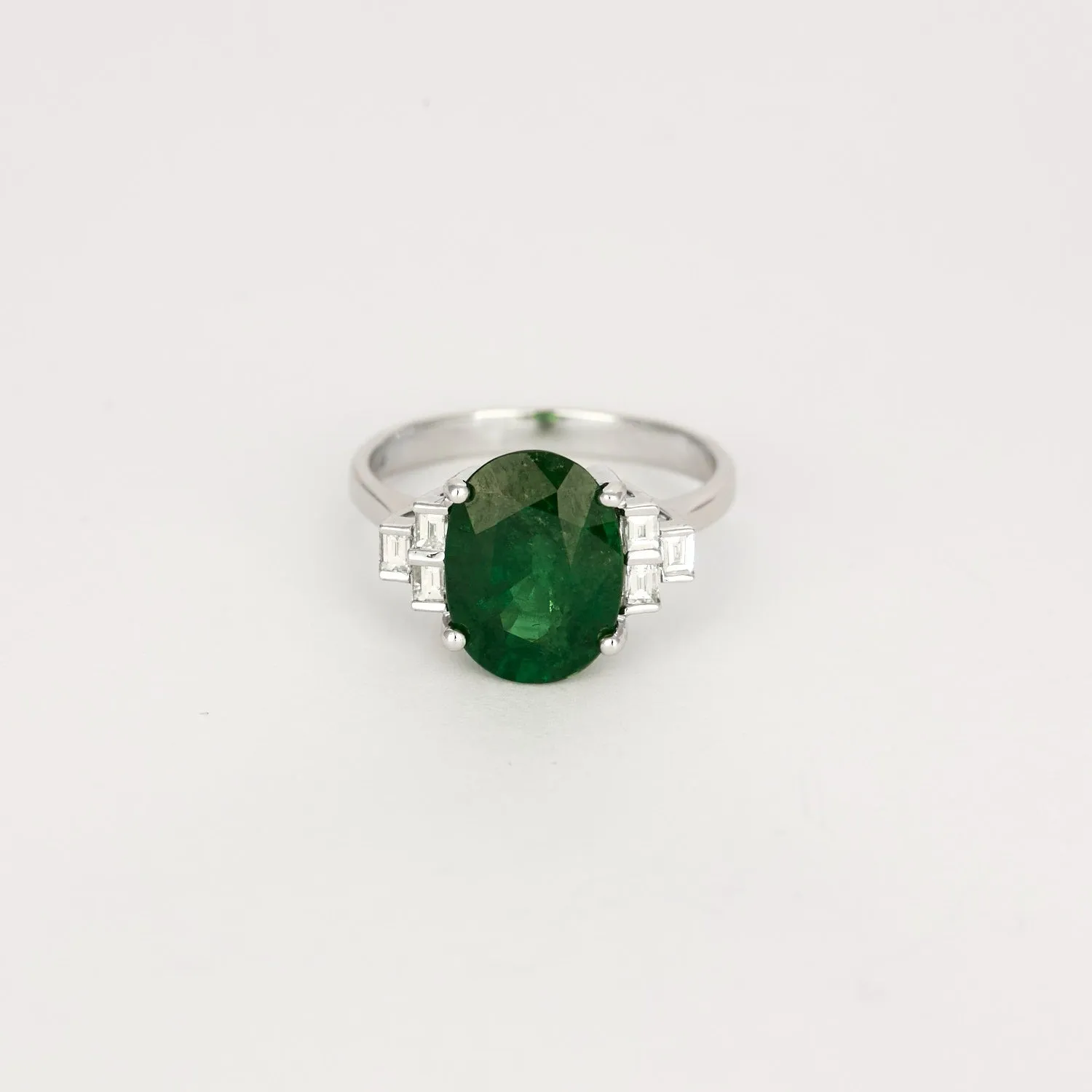 Bague or blanc, grenat tsavorite et diamants sold by 58 Facettes product image thumbnail 3