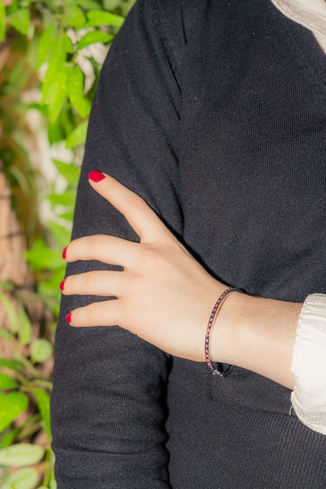 Bracelet Jonc Or blanc Rubis sold by 58 Facettes product image thumbnail 2