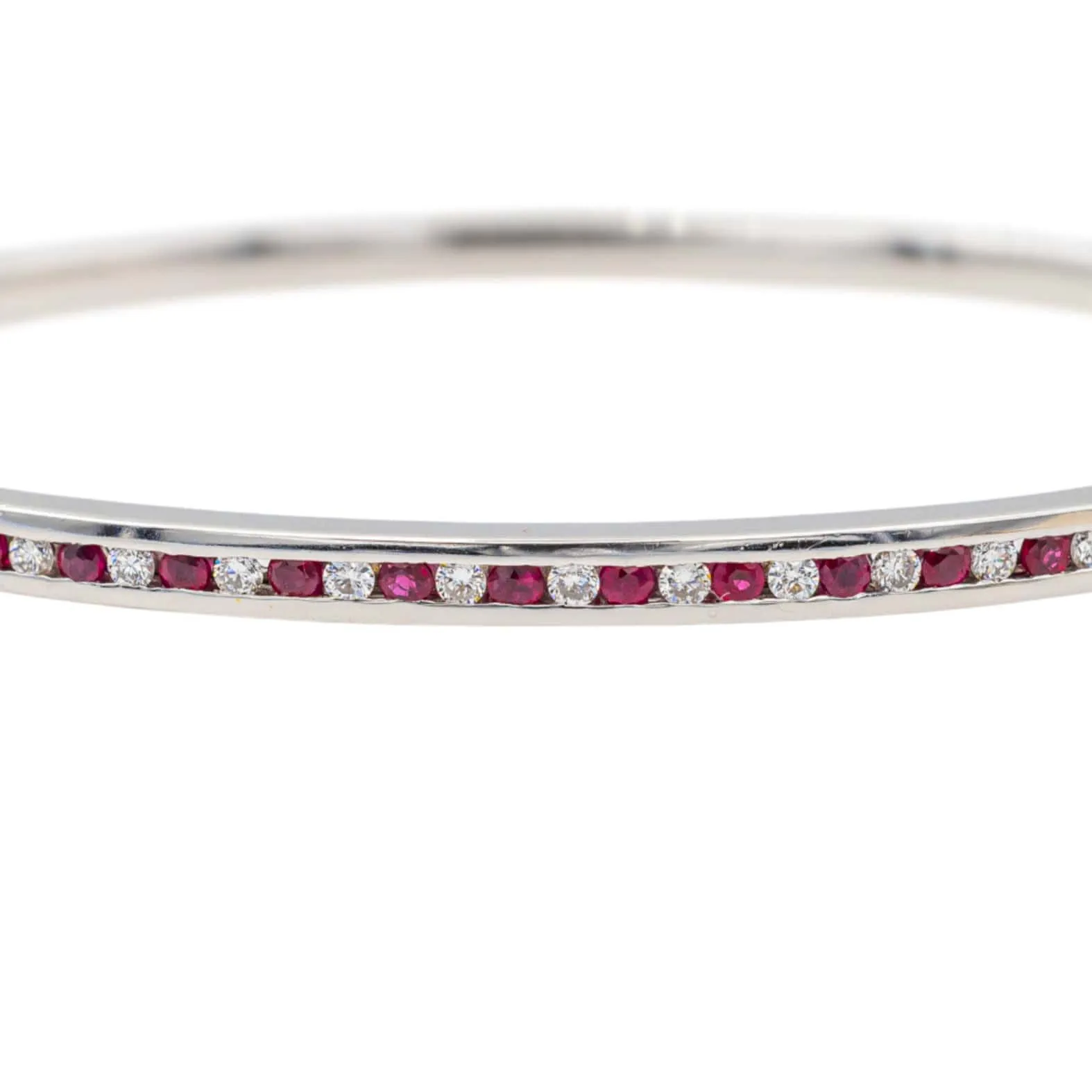Bracelet Jonc Or blanc Rubis sold by 58 Facettes product image thumbnail 3