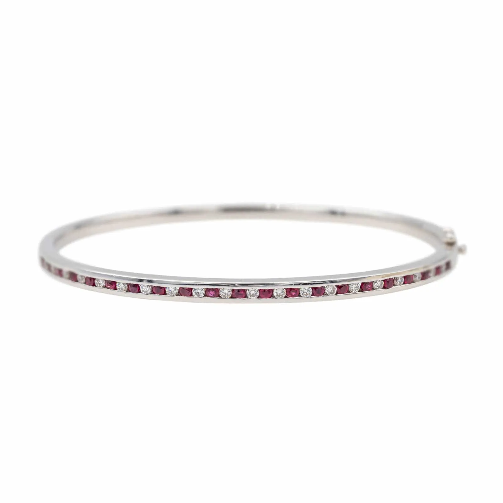 Bracelet Jonc Or blanc Rubis sold by 58 Facettes
