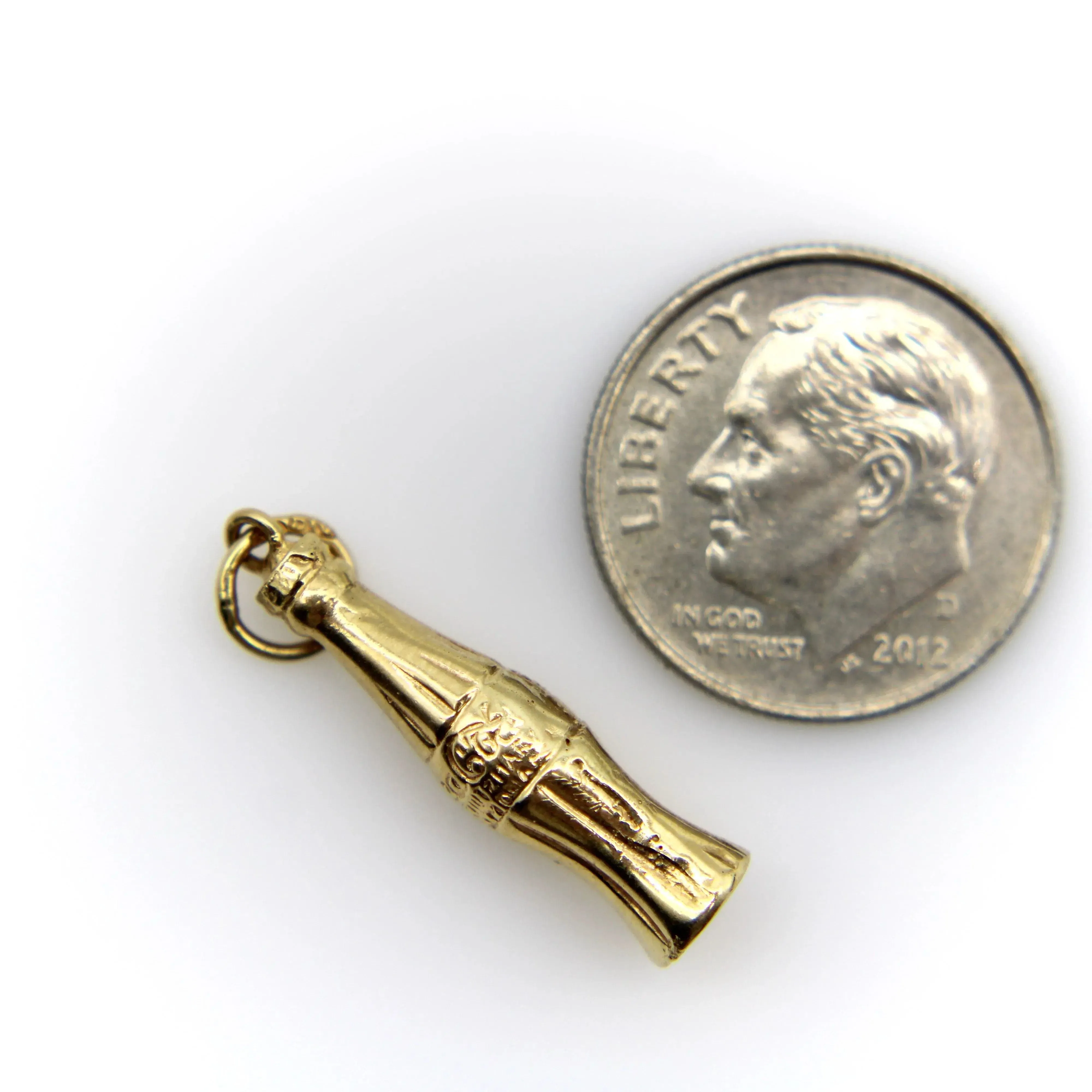 Vintage Gold Miniature Coca Cola Bottle Charm sold by 58 Facettes product image thumbnail 5